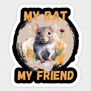 Watercolor Rat My Rat My Friend Sticker